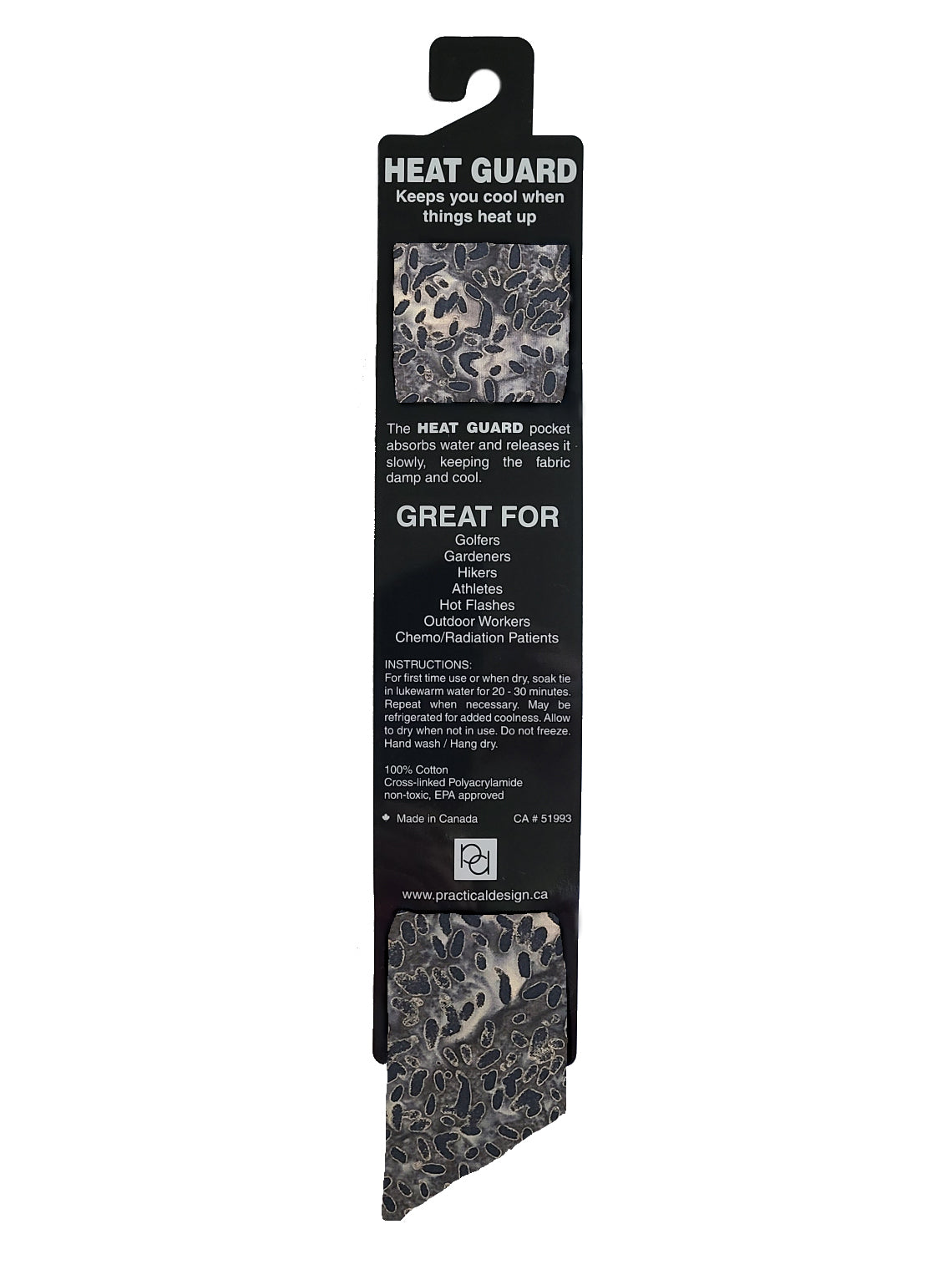 Cooling Tie -  Black Batik