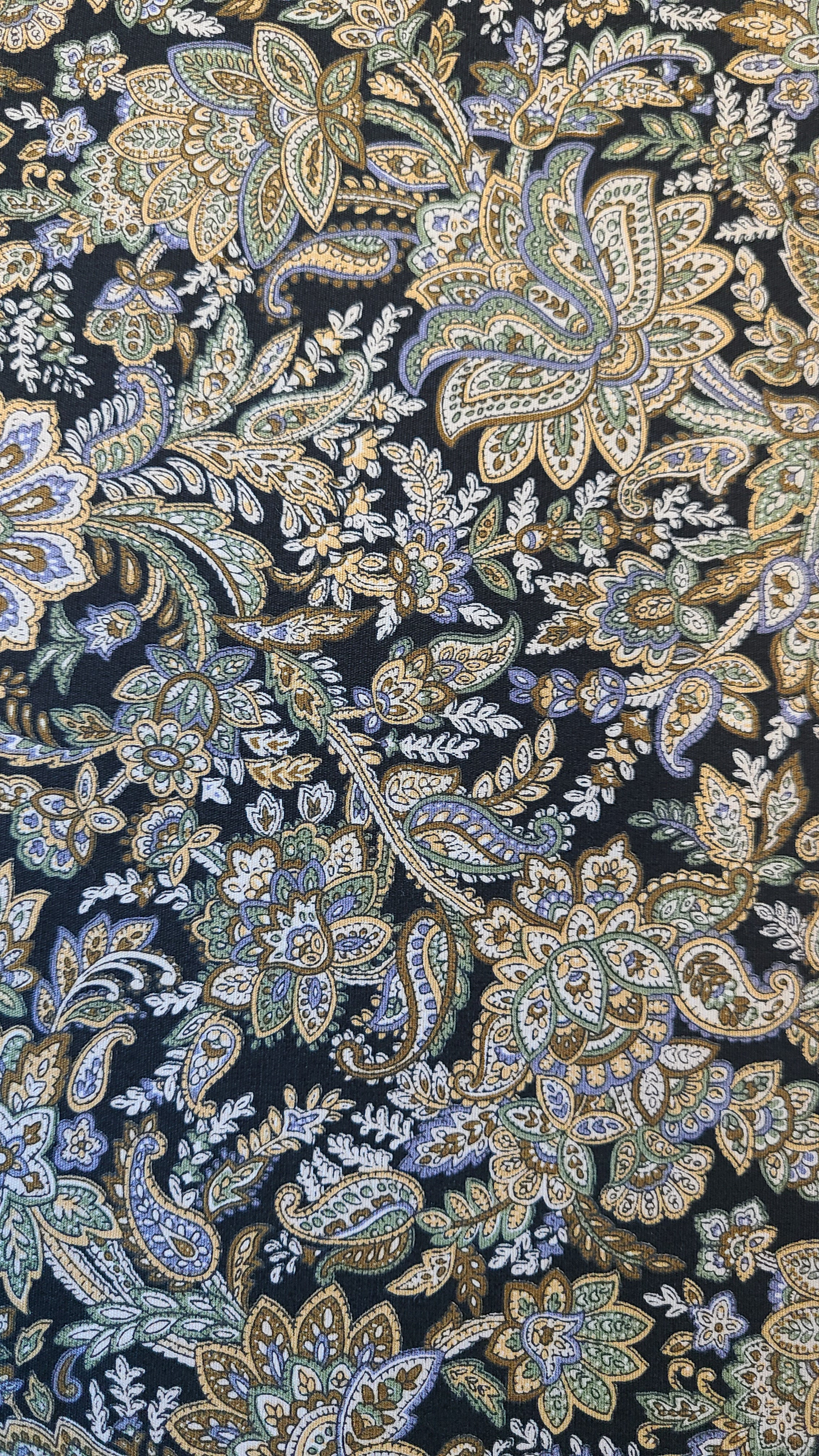 Cooling Tie -  Black Paisley Floral