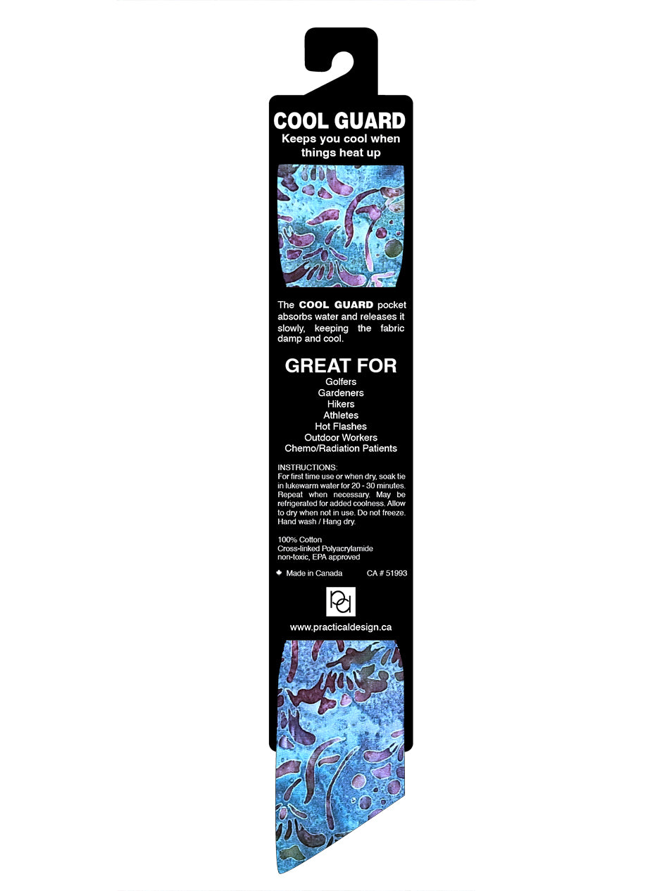 Cooling Tie -  Purple Teal Batik