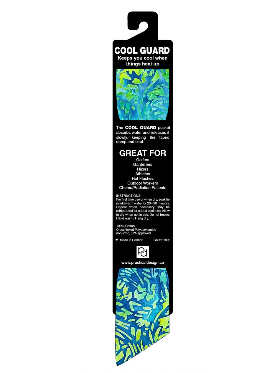 Cooling Tie -  Tropical Blue Batik
