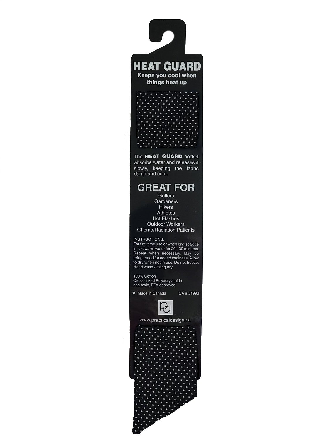 Cooling Tie - Black Mini Dot