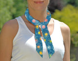 Cooling Tie - Teal Sun Batik