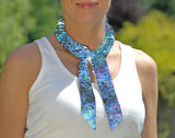 Cooling Tie -  Purple Teal Batik