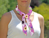 Cooling Tie -  Pink Watercolour Daisy